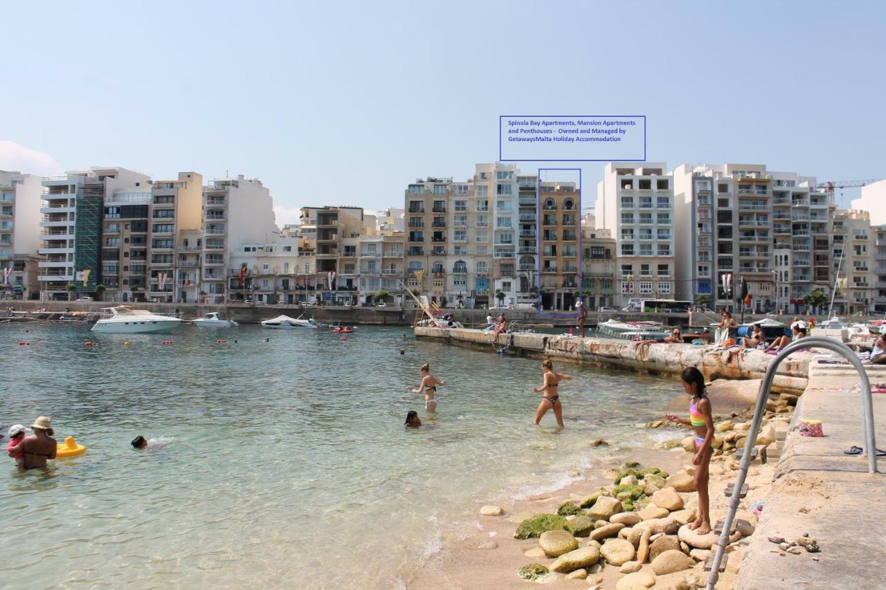 Spinola Bay Top Floor Seafront 3 Bedroom Apartment With Panoramic Sea Views - By Getawaysmalta Saint Julian's エクステリア 写真